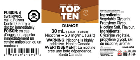 *SALTS: DUMOE </P>Tobacco ONTAX