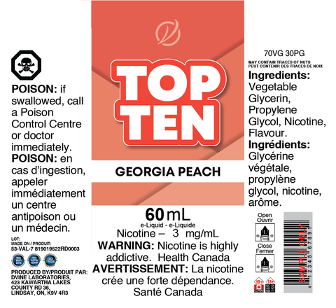 REG: GEORGIA PEACH </P>60ml ONTAX